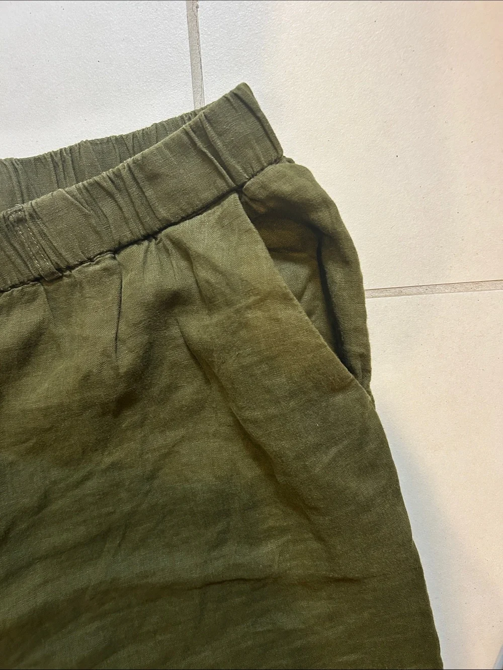 Quince Olive Green European Linen pants XL